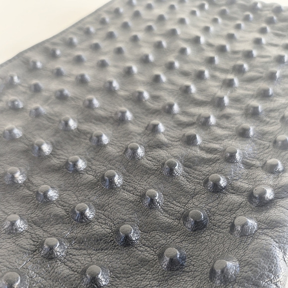 TOP SHOP | Black Leather Studded Clutch Bag Purse